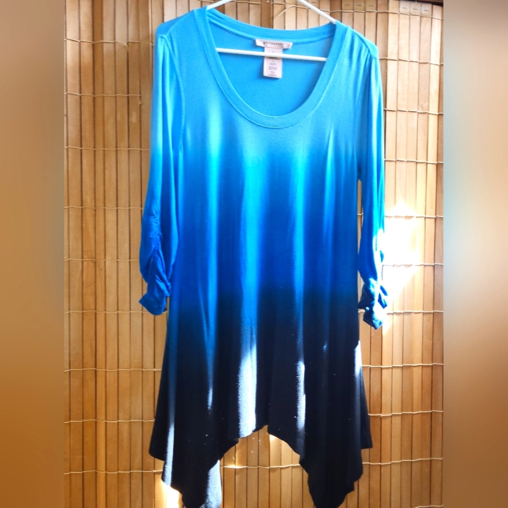 Stunning blue dip dye ombre Ladies tunic by Philosophy in Size Small. N.W.O T.